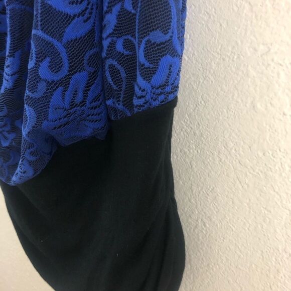 Janette Plus strapless Blue Lace Ruched side size 1XL - Picture 3 of 6